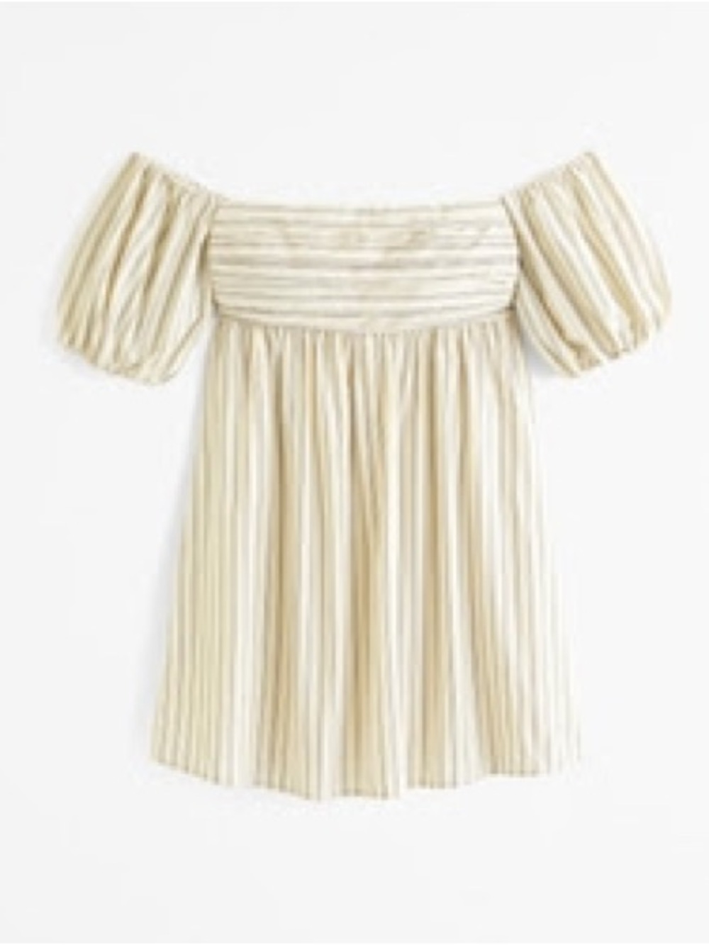 Abercrombie & Fitch Cream Off-Shoulder Midi Dress